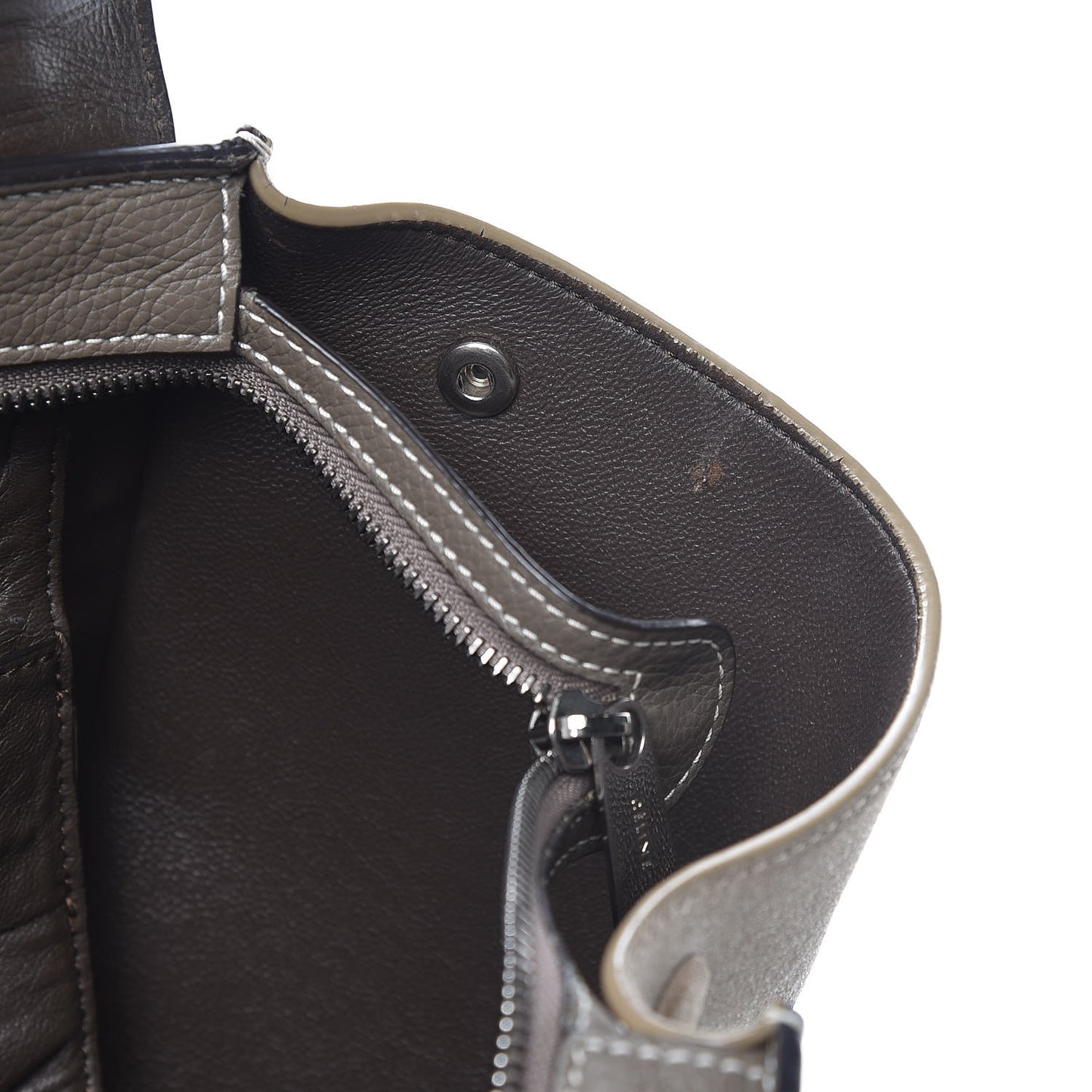 Drummed Calfskin Suede Small Trapeze Souris