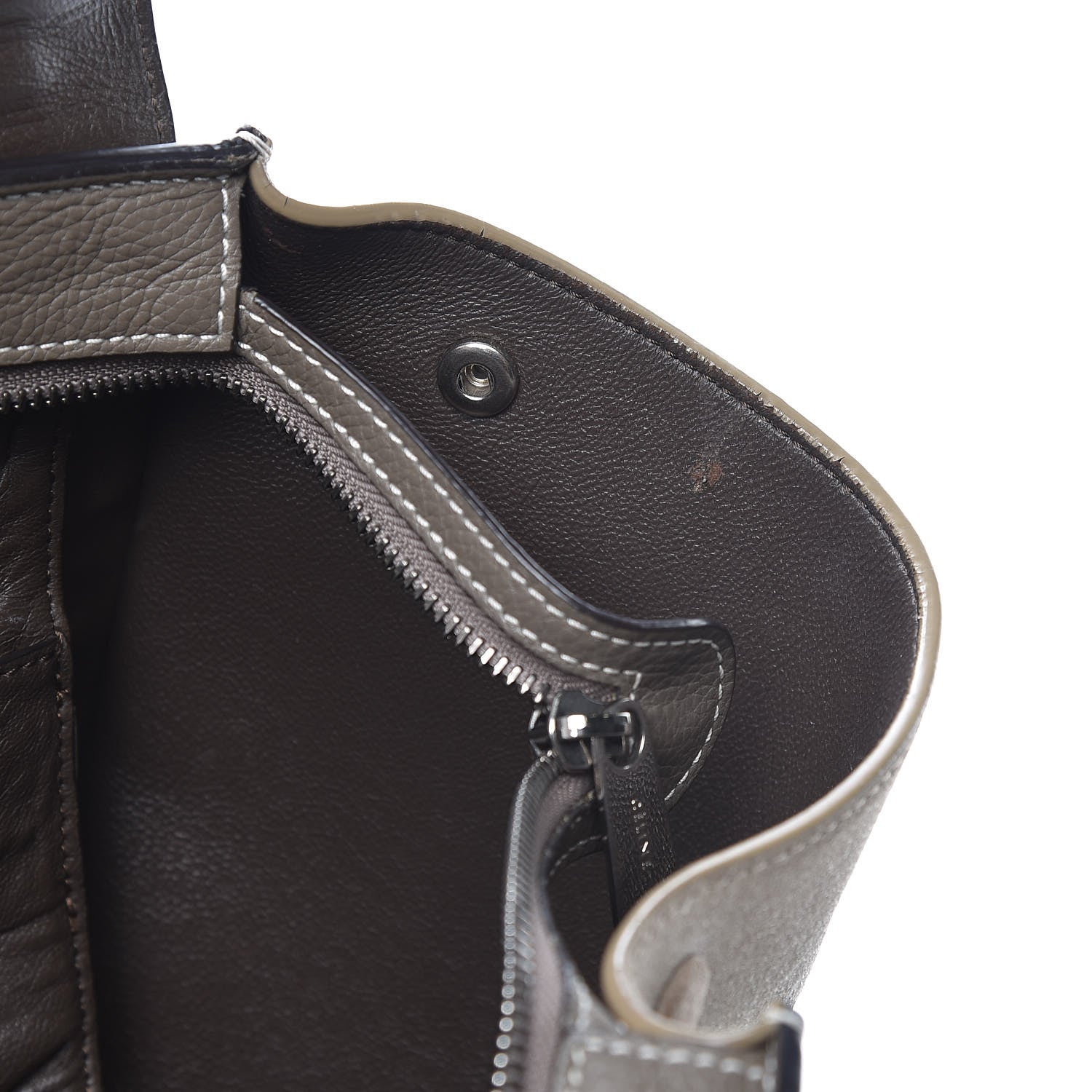 Celine Drummed Calfskin Suede Small Trapeze Souris 10 of 19