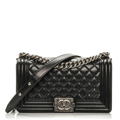 Chanel Lambskin Quilted Medium Boy Flap Black 1 of 8