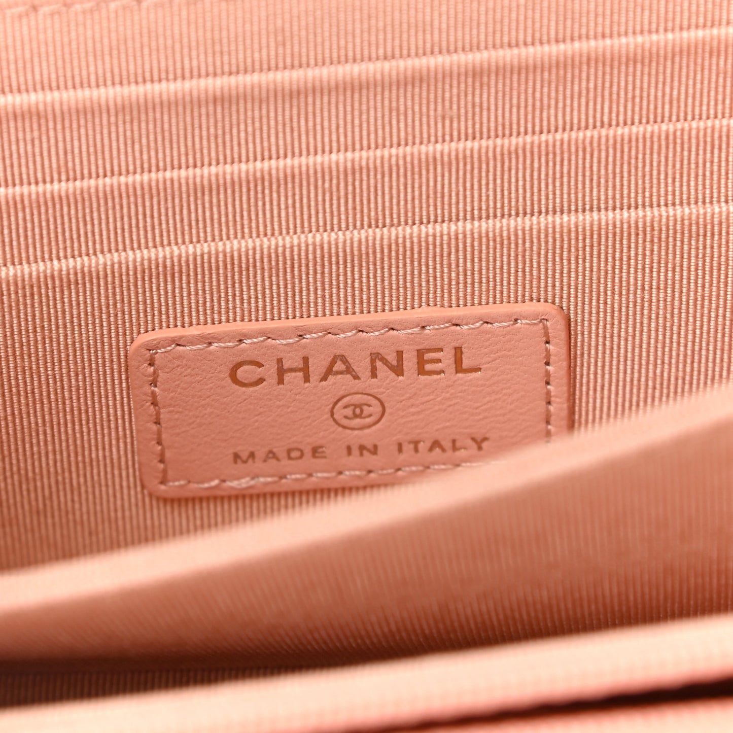 Lambskin Quilted Mini Wallet On Chain WOC Light Pink