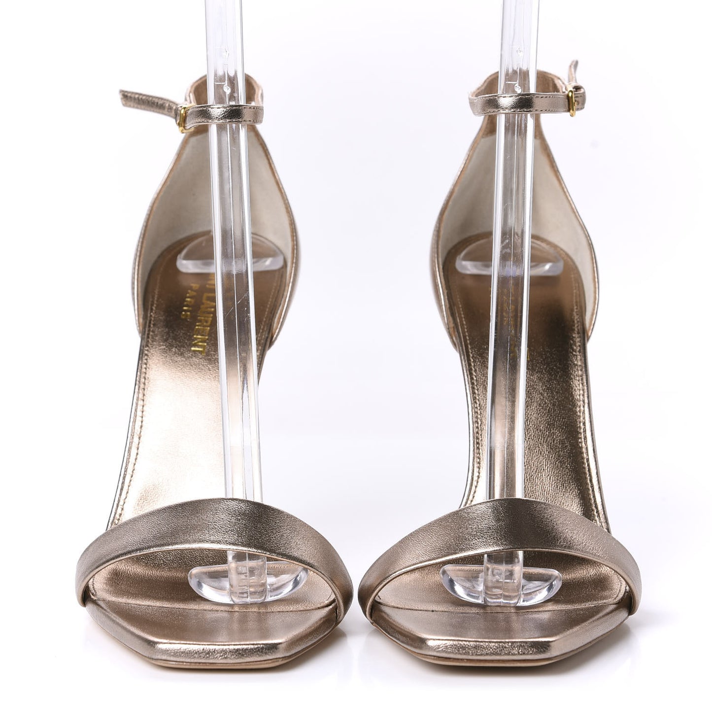 Metallic Calfskin Amber 105 Ankle Strap Sandals 40 Blush