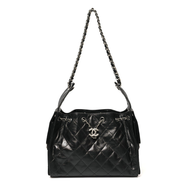 Chanel Shiny Crumpled Calfskin Quilted Small Chanel 25 Handbag