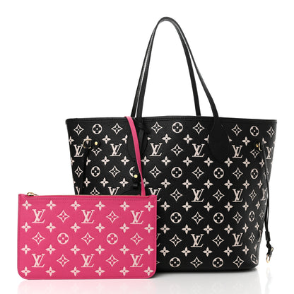 Louis Vuitton Empreinte Spring In The City Neverfull MM Black White Pink 3 of 11