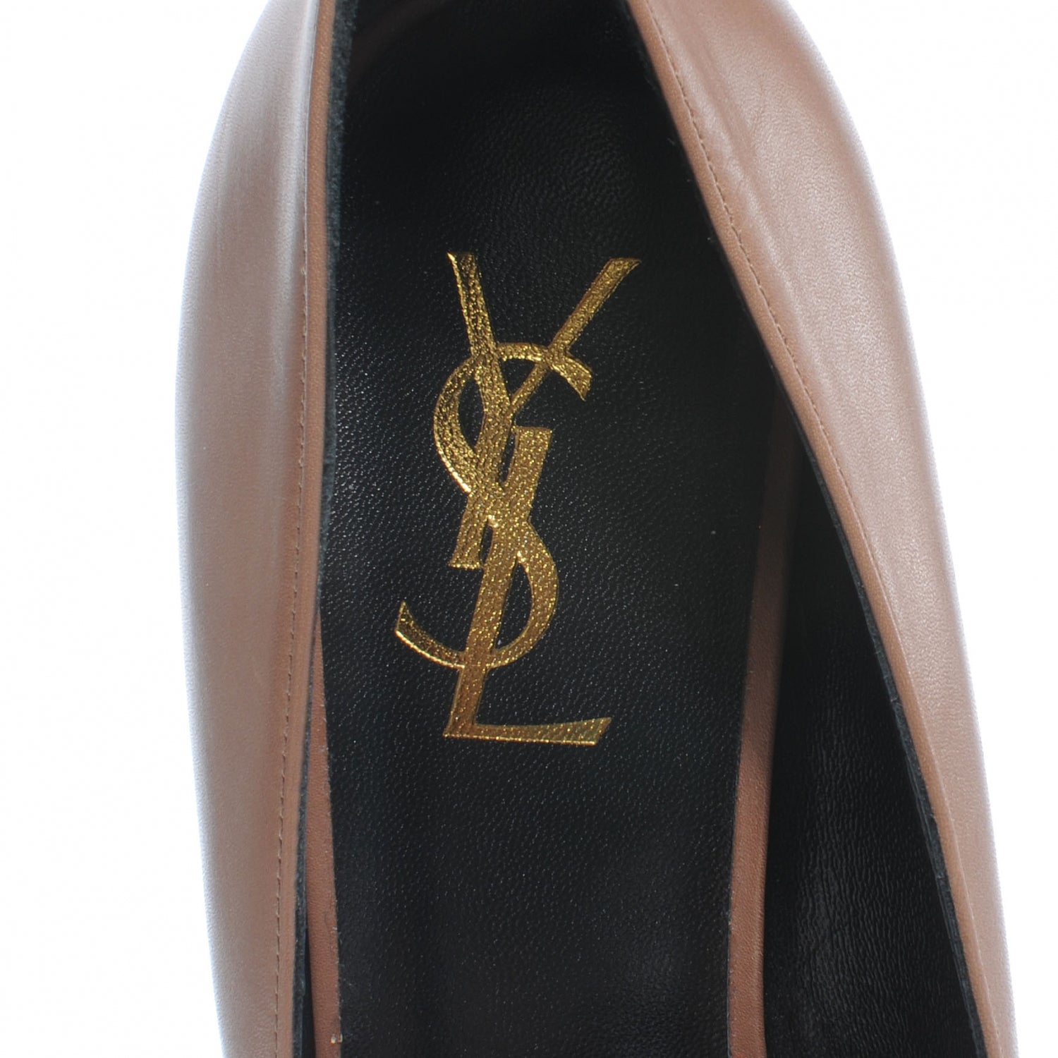 Saint Laurent Leather Patent Leather Tribtoo Color Block Pumps 38 Nude Black 7 of 9