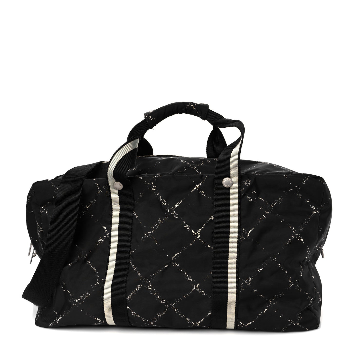 Nylon Large Travel Duffle Bag Black