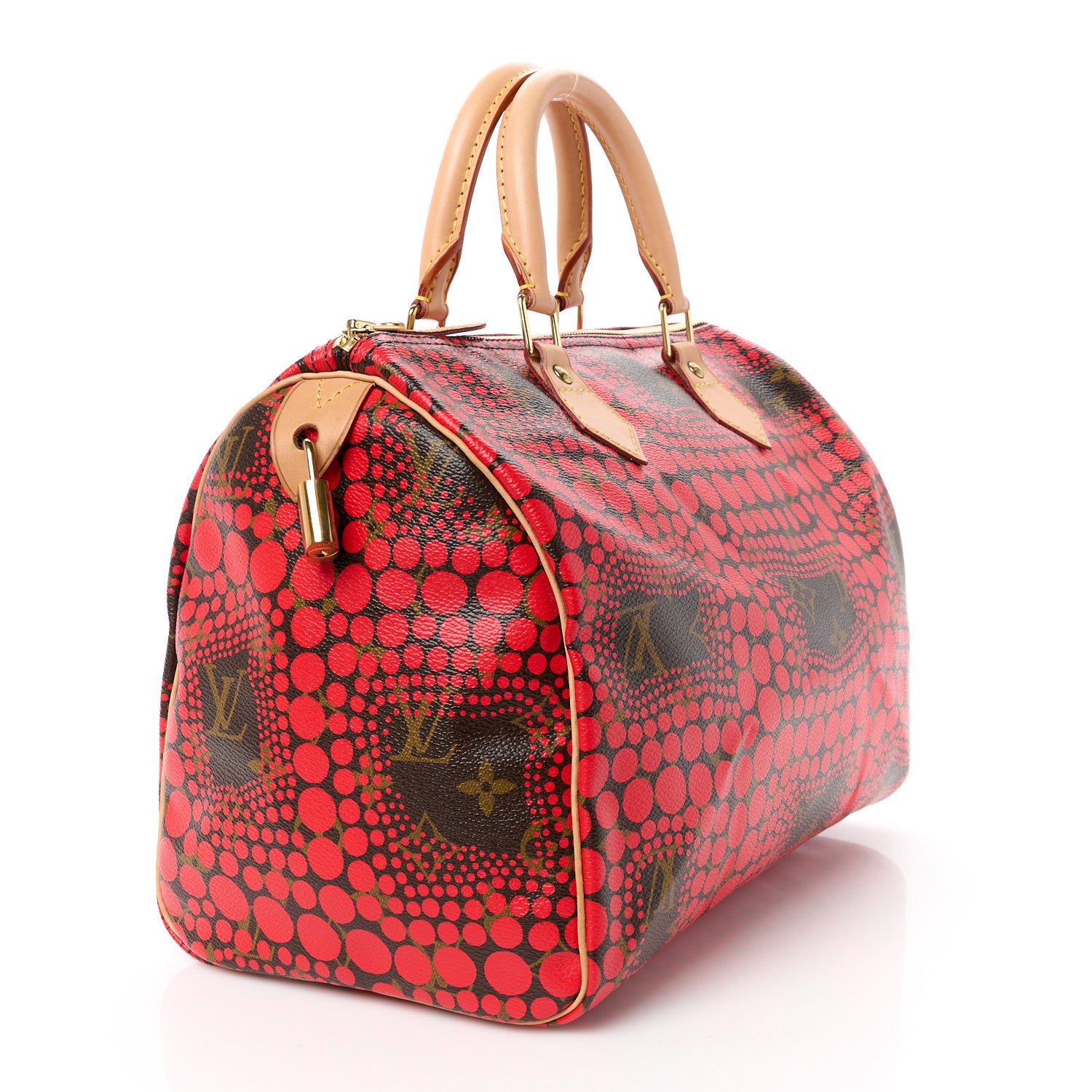 Louis Vuitton Monogram Kusama Town Speedy 30 Red 3 of 12