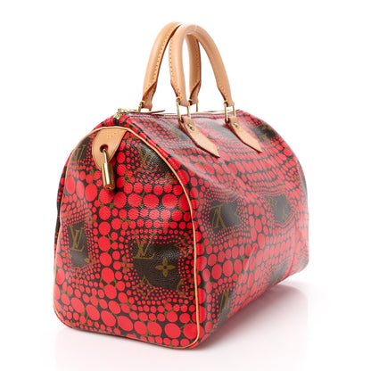 Louis Vuitton Monogram Kusama Town Speedy 30 Red 3 of 12