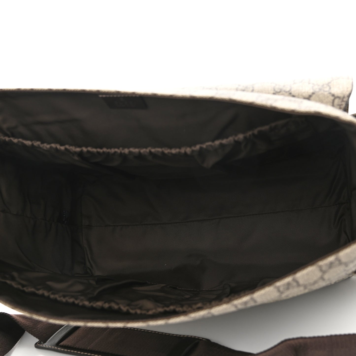 GG Plus Monogram Messenger Diaper Bag Dark Brown