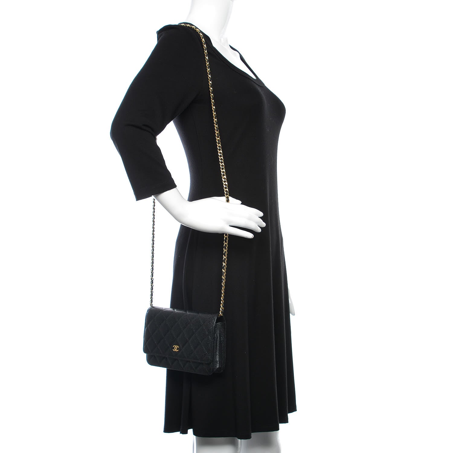 Chanel Caviar Quilted Wallet On Chain WOC Black 3 of 13
