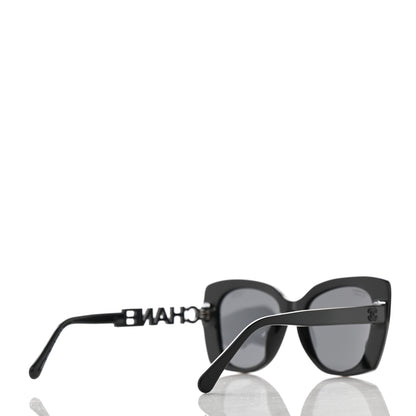 Chanel Acetate Strass Polarized Square Sunglasses 5422-B Black 4 of 8