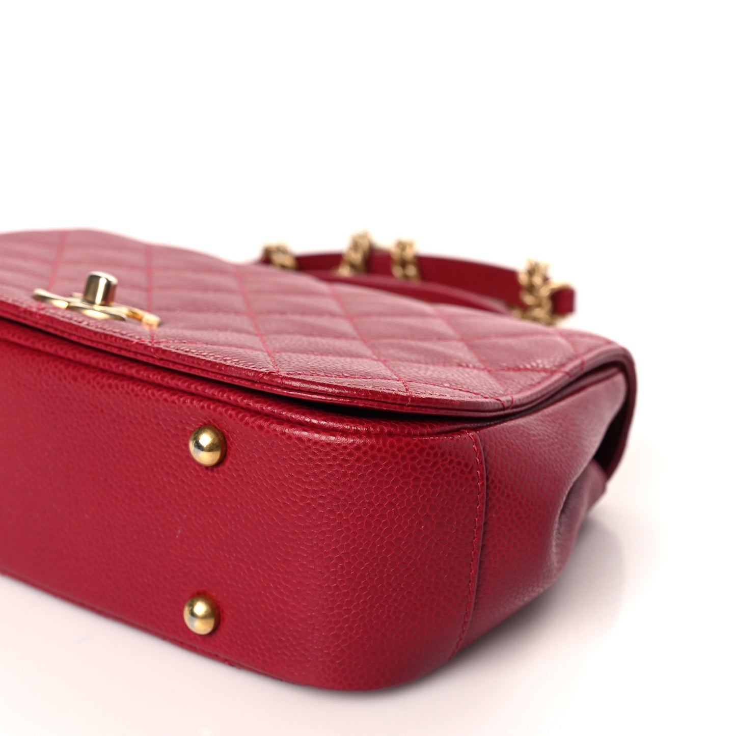 Caviar Quilted Carry Around Flap Bag Red
