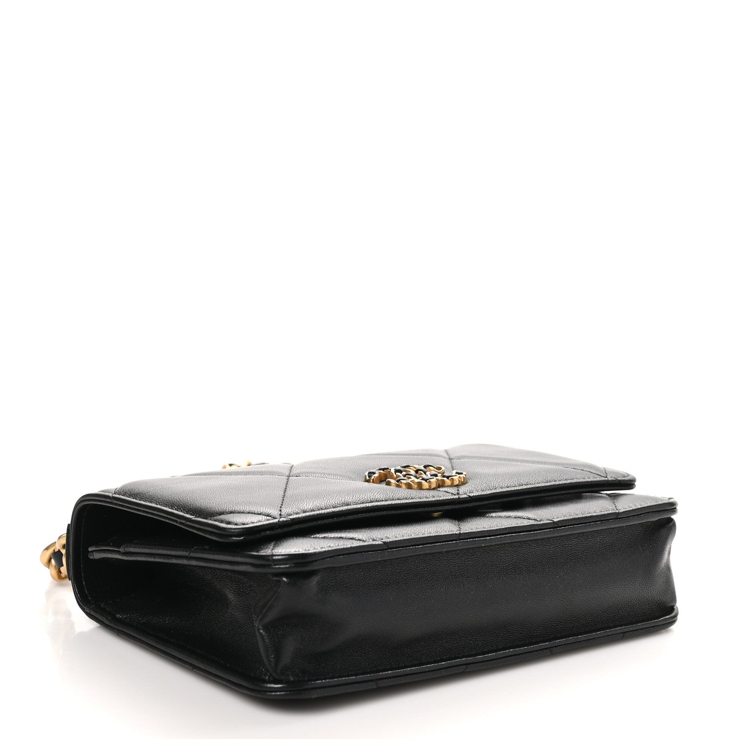 Chanel Lambskin Quilted Chanel 19 Wallet On Chain WOC Black 4 of 12