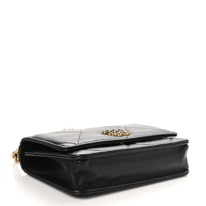 Chanel Lambskin Quilted Chanel 19 Wallet On Chain WOC Black 4 of 12