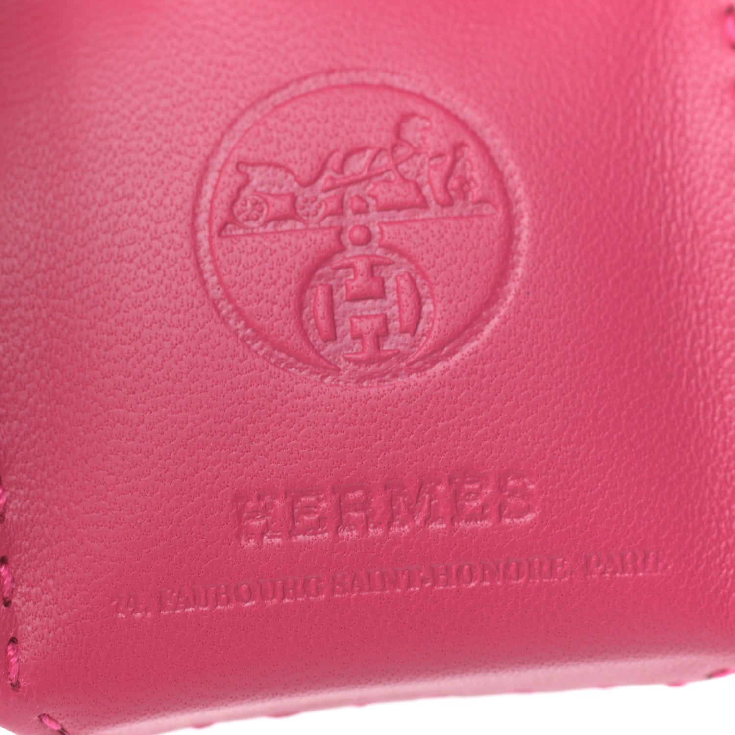 Hermes Milo Lambskin Swift Shopping Bag Charm Rose Mexico 3 of 3