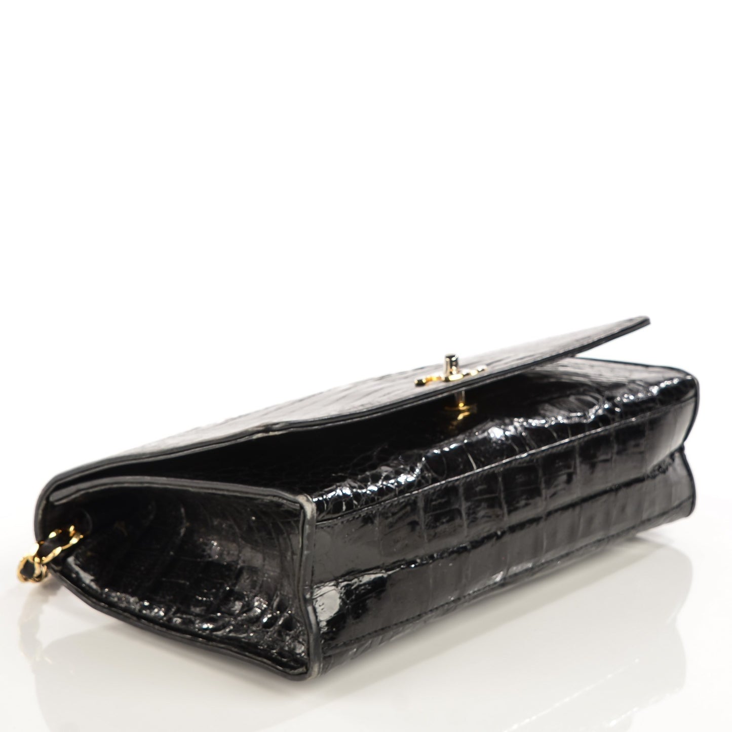 Alligator Medium Single Flap Black