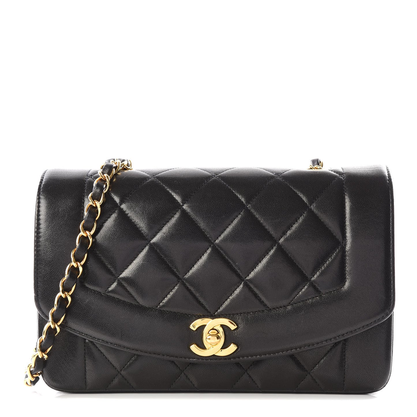 Lambskin Quilted Small Single Flap Black