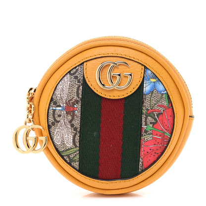 Gucci GG Supreme Monogram Flora Web Ophidia Coin Purse Beige Multicolor Crop 1 of 8