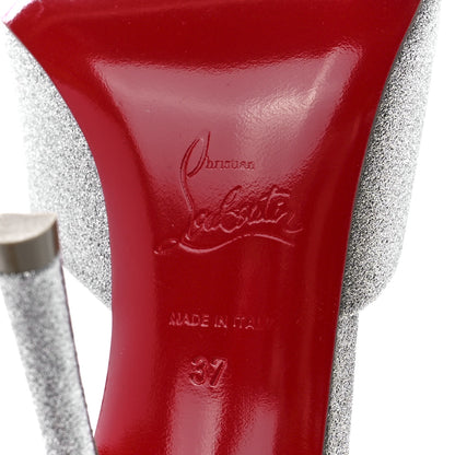 Christian Louboutin Glittered Calfskin Me Dolly 100 Sandals 37 Silver 6 of 7