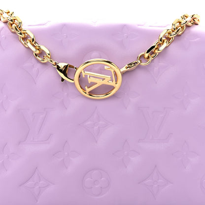 Louis Vuitton Lambskin Embossed Monogram Pochette Coussin Parme 13 of 17