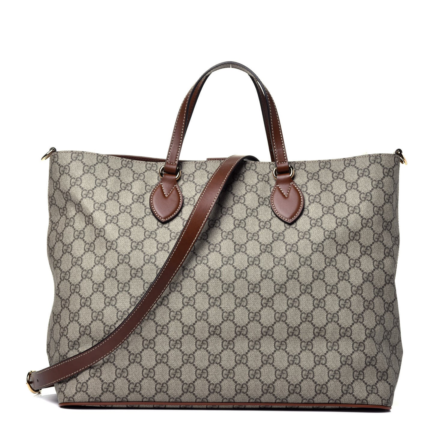 Soft GG Supreme Monogram Medium Crossbody Tote Beige Cuir