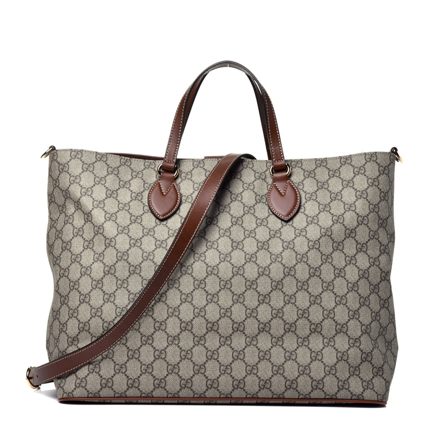 Gucci Soft GG Supreme Monogram Medium Crossbody Tote Beige Cuir 1 of 8