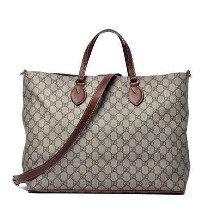 Gucci Soft GG Supreme Monogram Medium Crossbody Tote Beige Cuir 1 of 8