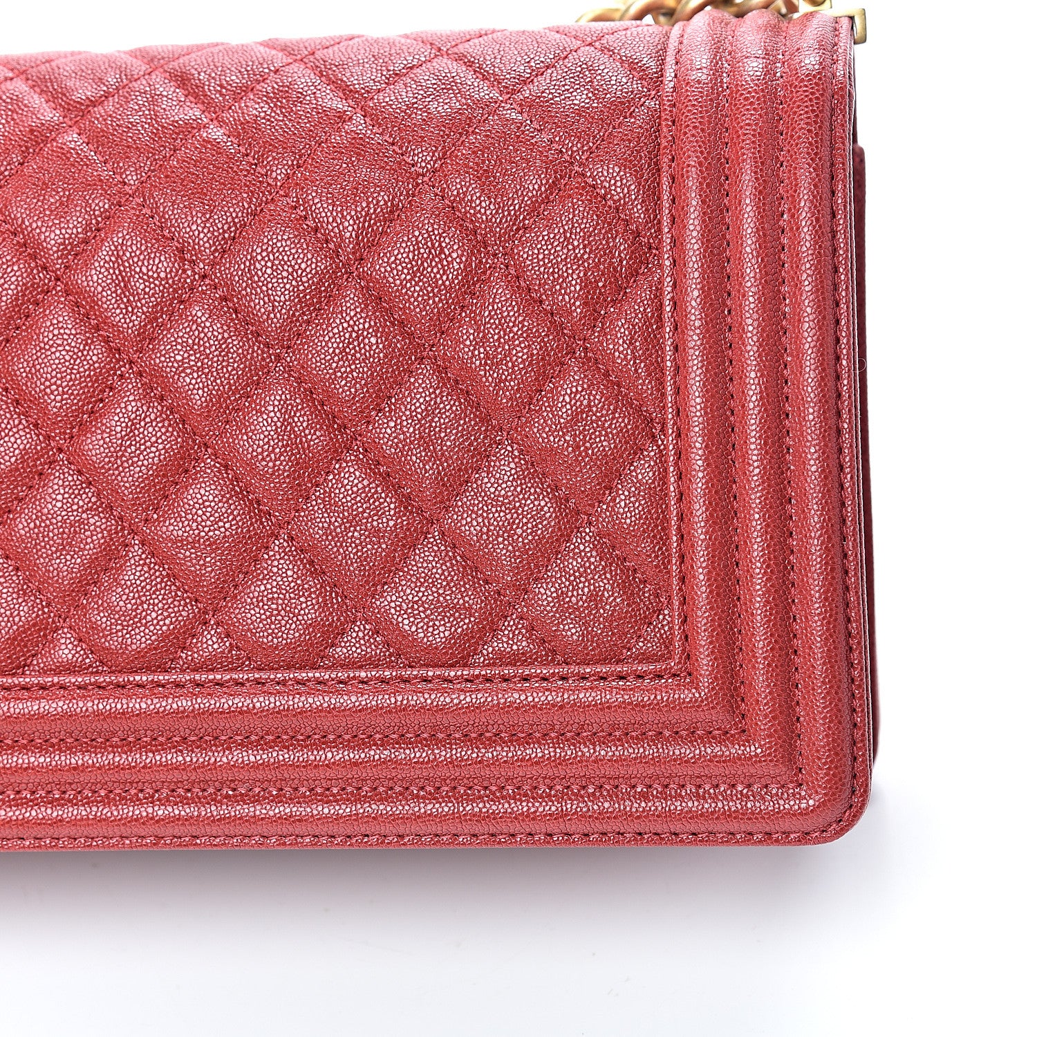Chanel Caviar Quilted Medium Boy Flap Red 11 of 12