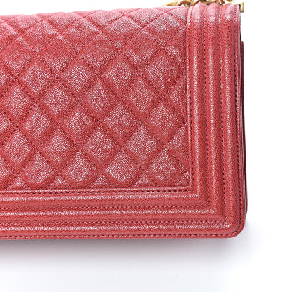 Chanel Caviar Quilted Medium Boy Flap Red 11 of 12