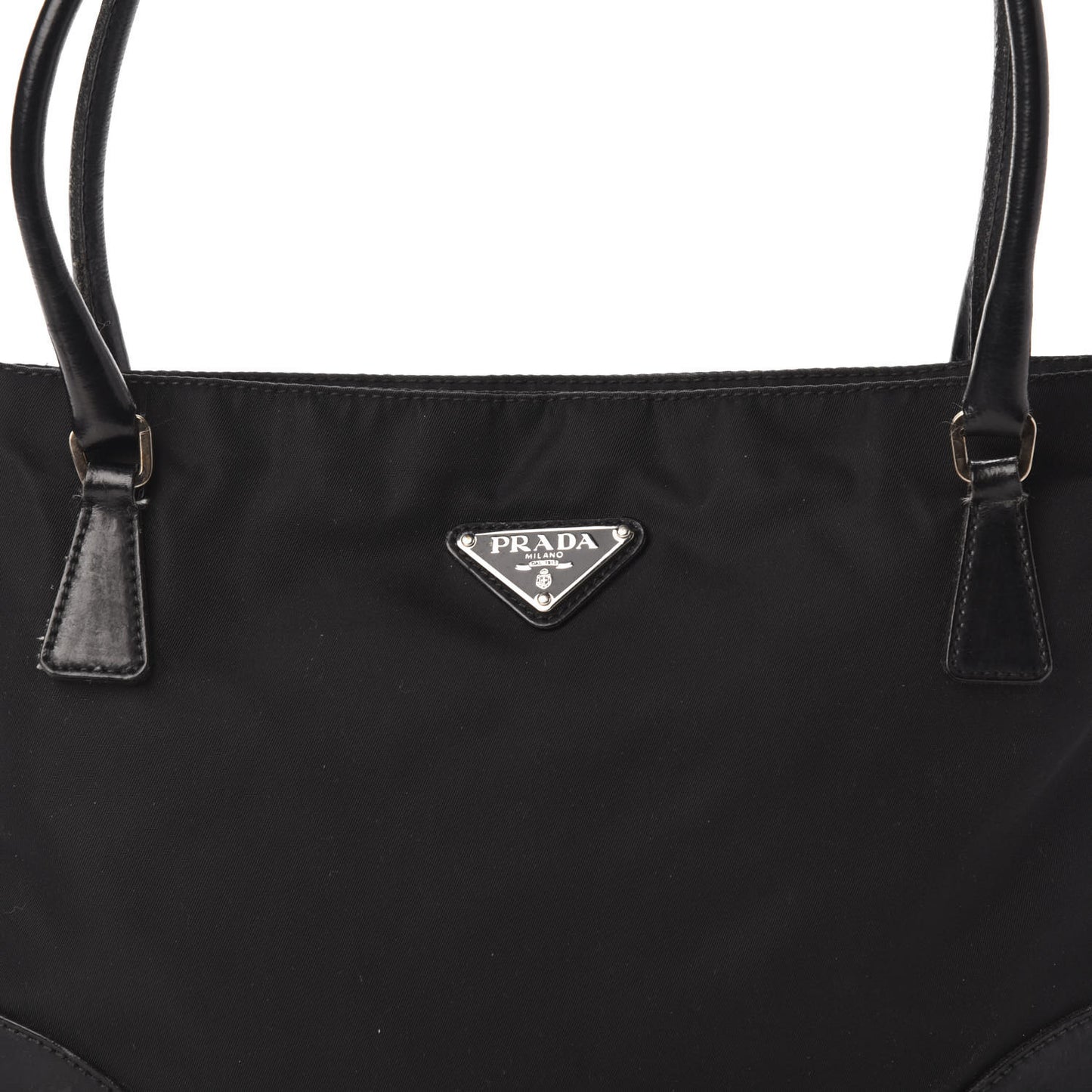 Tessuto Nylon Soft Calf Shoulder Bag Black