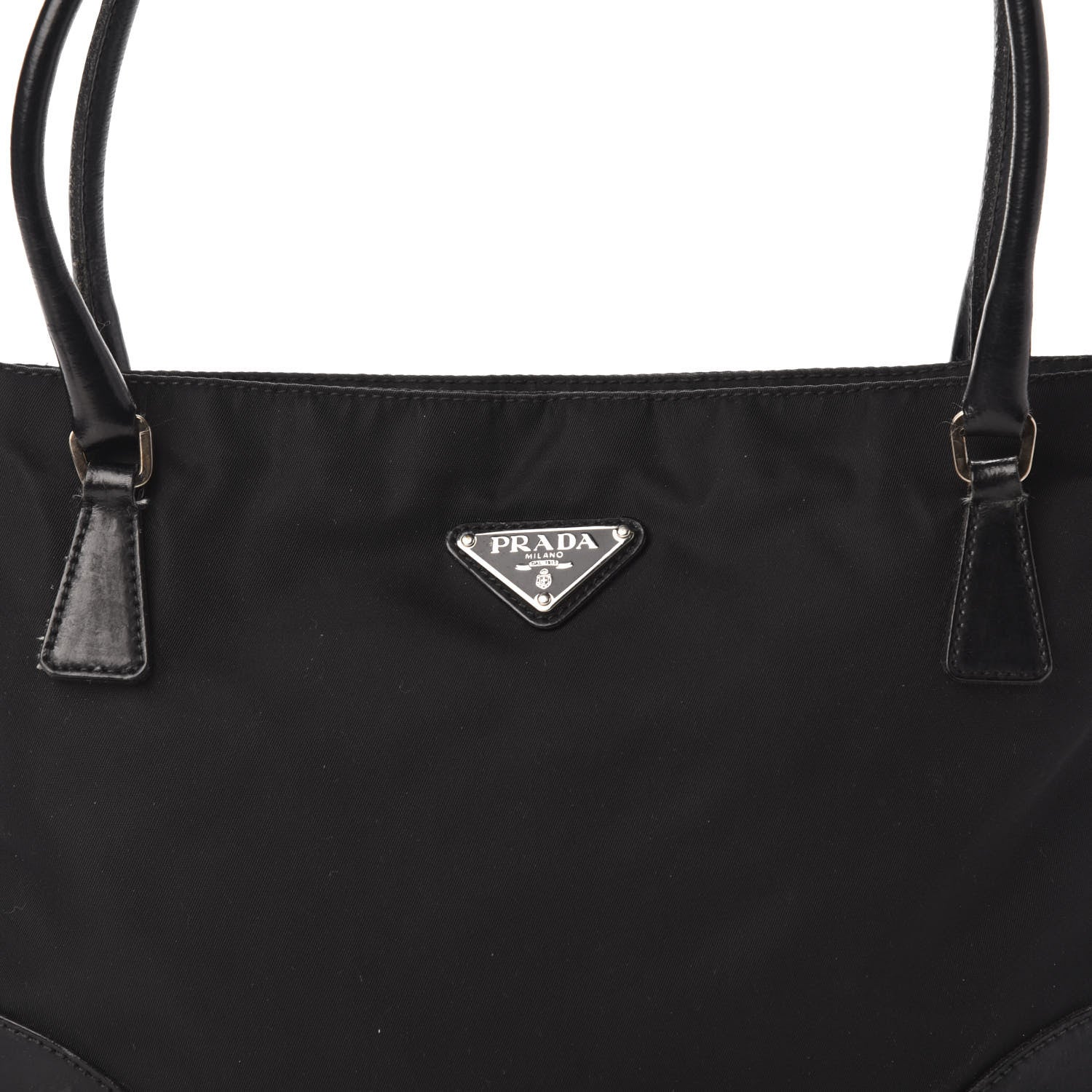 Prada Tessuto Nylon Soft Calf Shoulder Bag Black 12 of 12