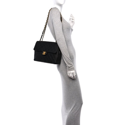 Chanel Lambskin Quilted XL Jumbo Single Flap Black 2 of 12