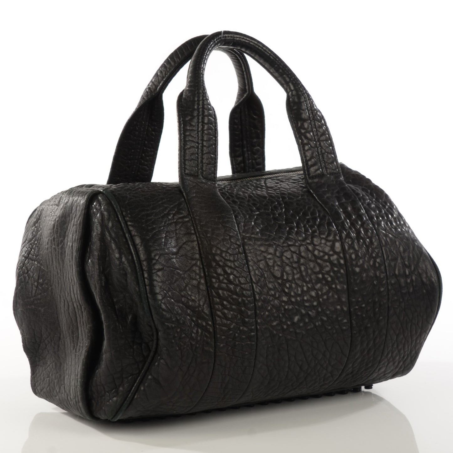 Pebbled Lambskin Rocco Black Matte Black Hardware