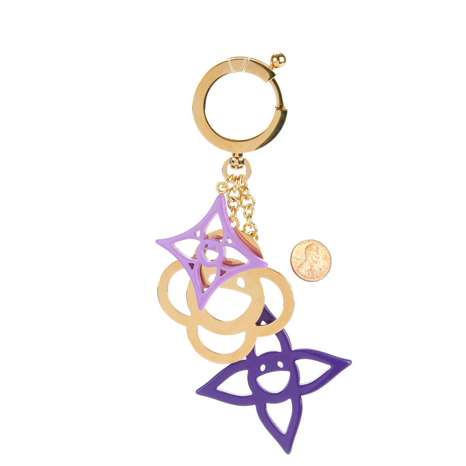 Louis Vuitton Brass Enamel Cosmic Blossom Bag Charm Violet 2 of 4