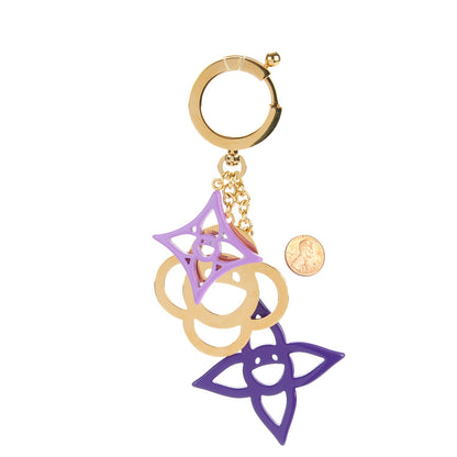 Louis Vuitton Brass Enamel Cosmic Blossom Bag Charm Violet 2 of 4