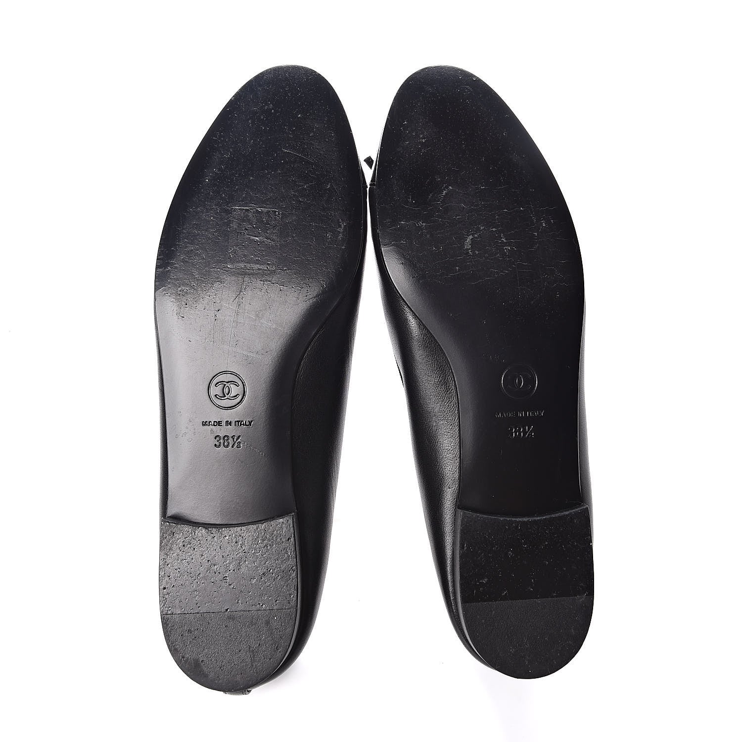 Chanel Lambskin Patent Cap Toe Ballerina Flats 38.5 Black 5 of 9