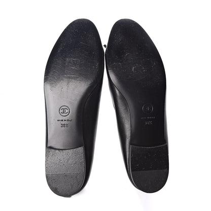 Chanel Lambskin Patent Cap Toe Ballerina Flats 38.5 Black 5 of 9