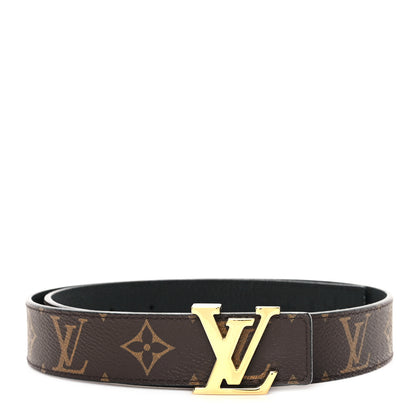 Louis Vuitton Calfskin Monogram 30mm LV Initiales Reversible Belt 75 30 Black 1 of 4