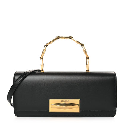 Jimmy Choo Calfskin Diamond Chain Top Handle Black 1 of 9