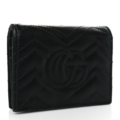 Gucci Calfskin Matelasse GG Marmont Card Case Wallet Black 3 of 7