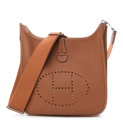 Hermes Taurillon Clemence Evelyne III PM Gold 1 of 9