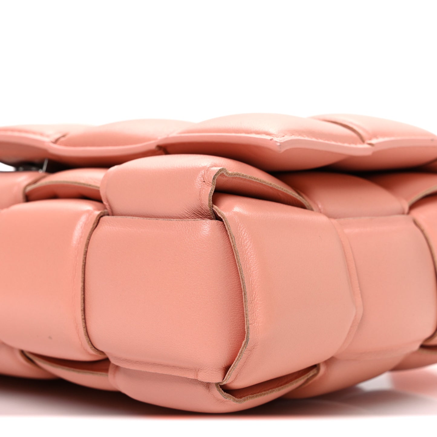 Nappa Maxi Intreccio Padded Cassette Crossbody Bag Peachy Peachy