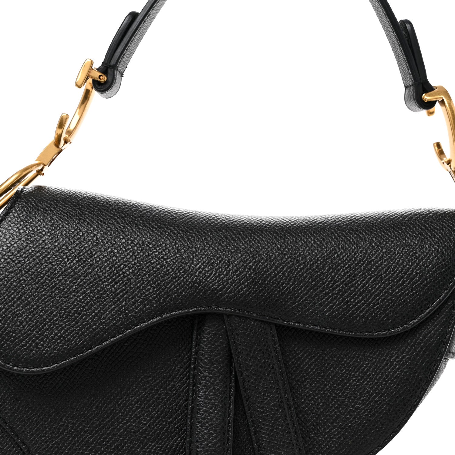 Christian Dior Grained Calfskin Mini Saddle Bag Black 8 of 10