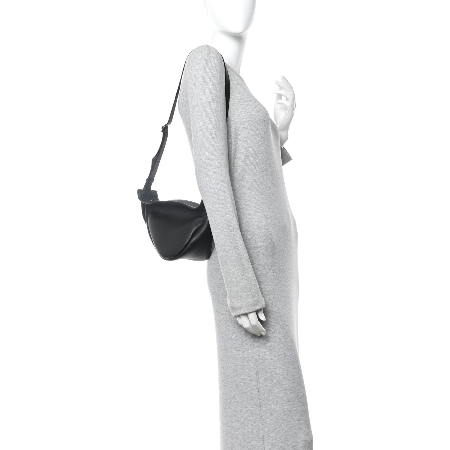 The Row Grained Calfskin Small Slouchy Banana Bag Black 2 of 10