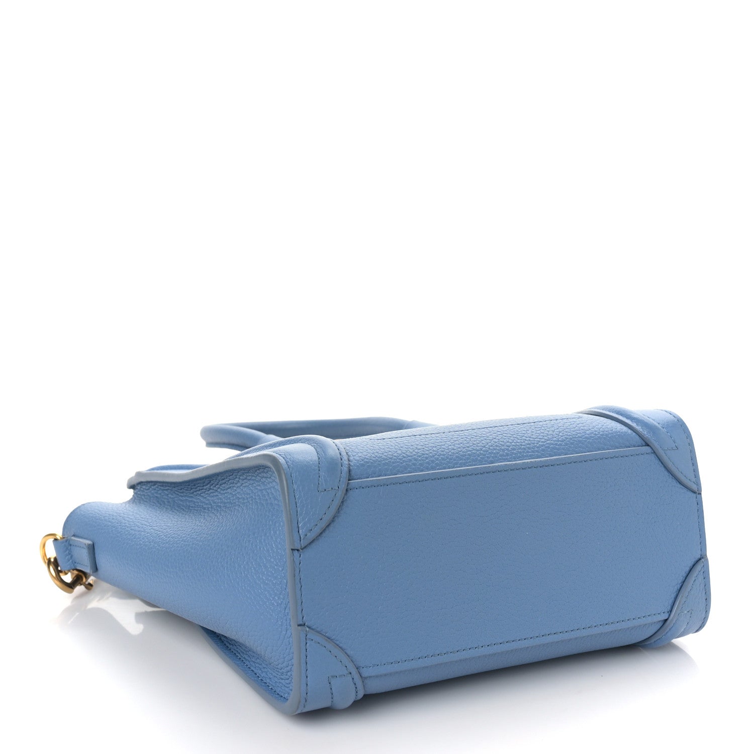 Celine Drummed Calfskin Nano Luggage Azure 4 of 9