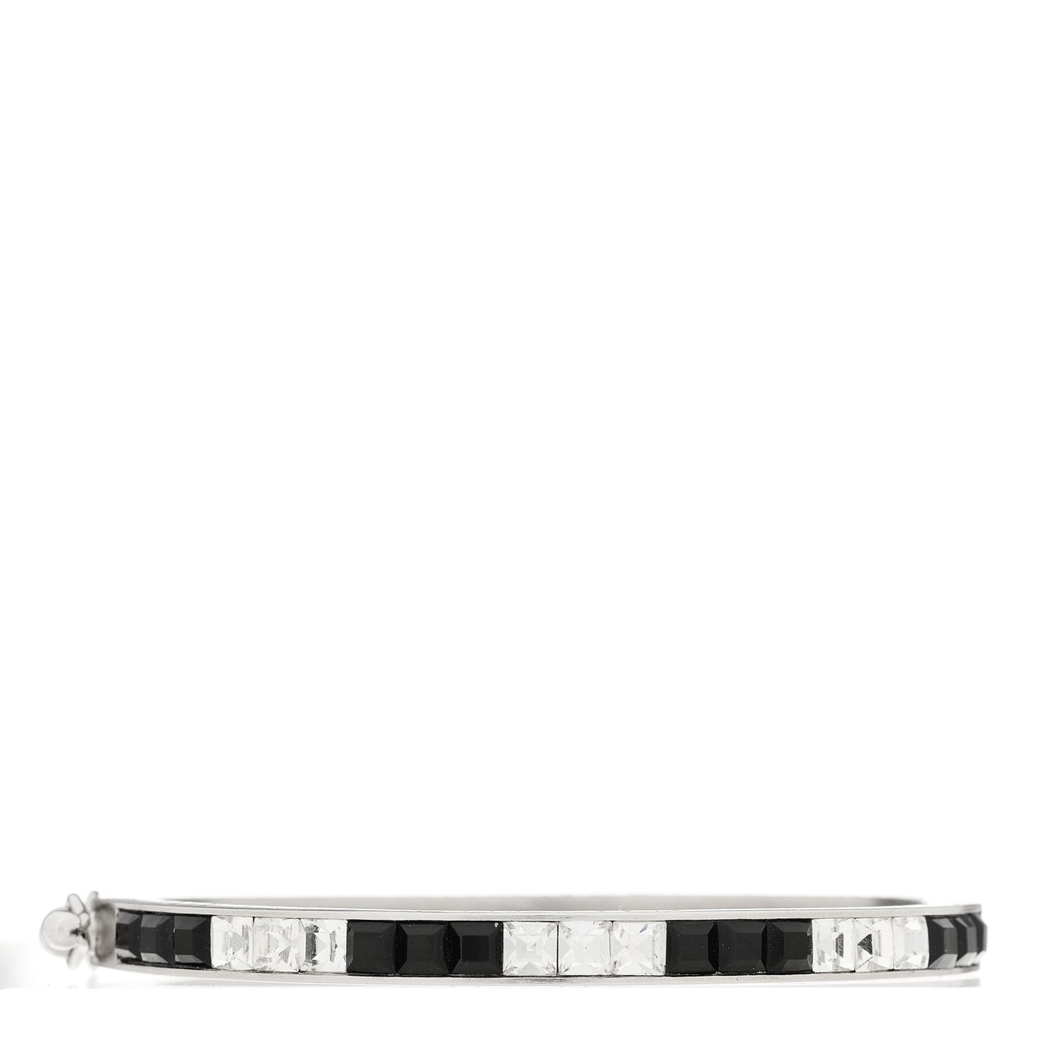 Chanel Crystal Baguette Bangle Silver Black 3 of 6