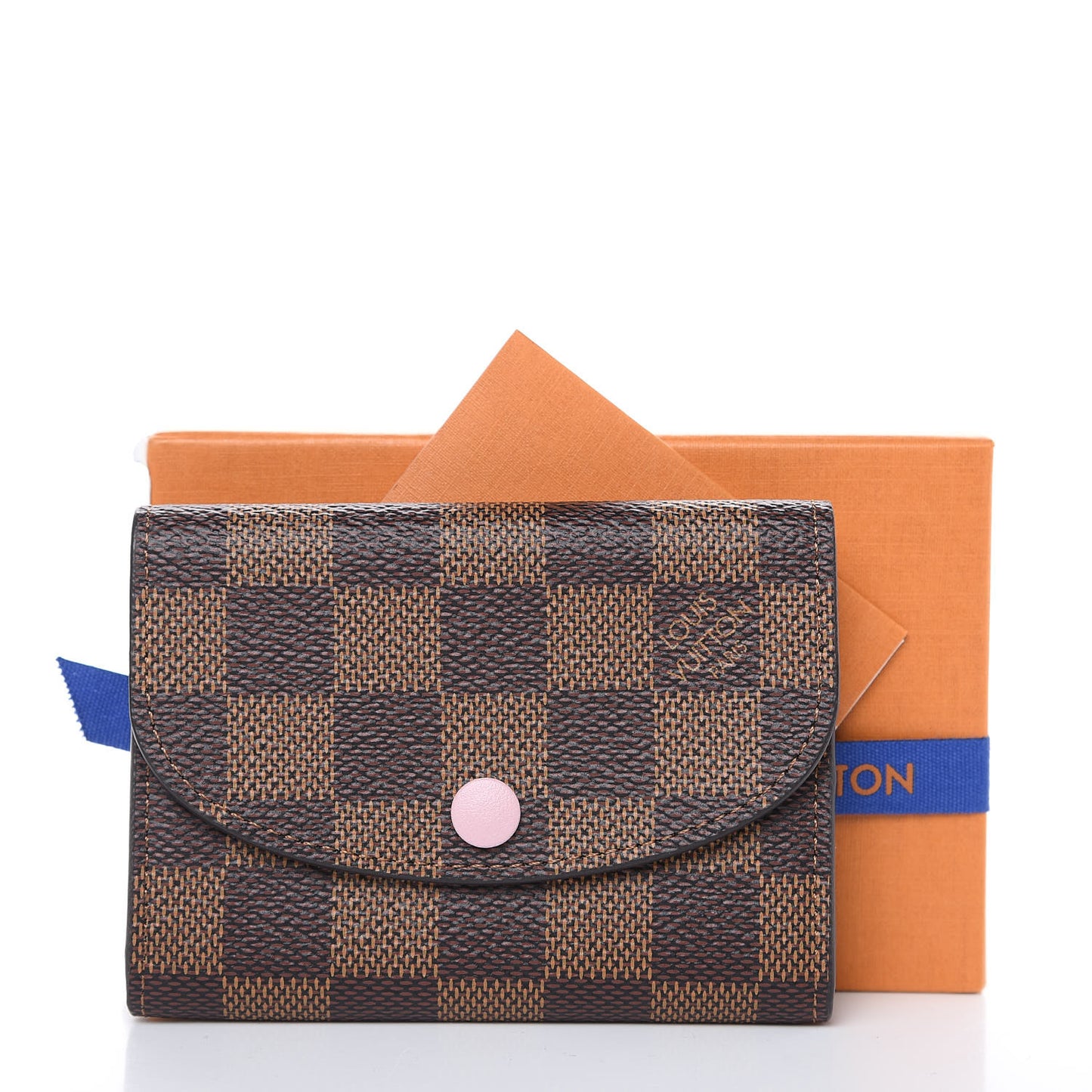 Damier Ebene Rosalie Coin Purse Rose Ballerine