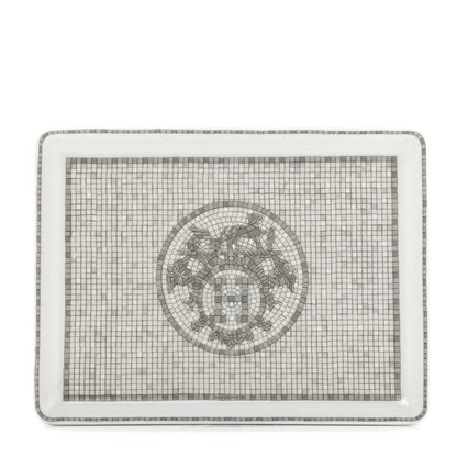 Hermes Porcelain Mosaique Au 24 Sushi Plate Platine 1 of 7