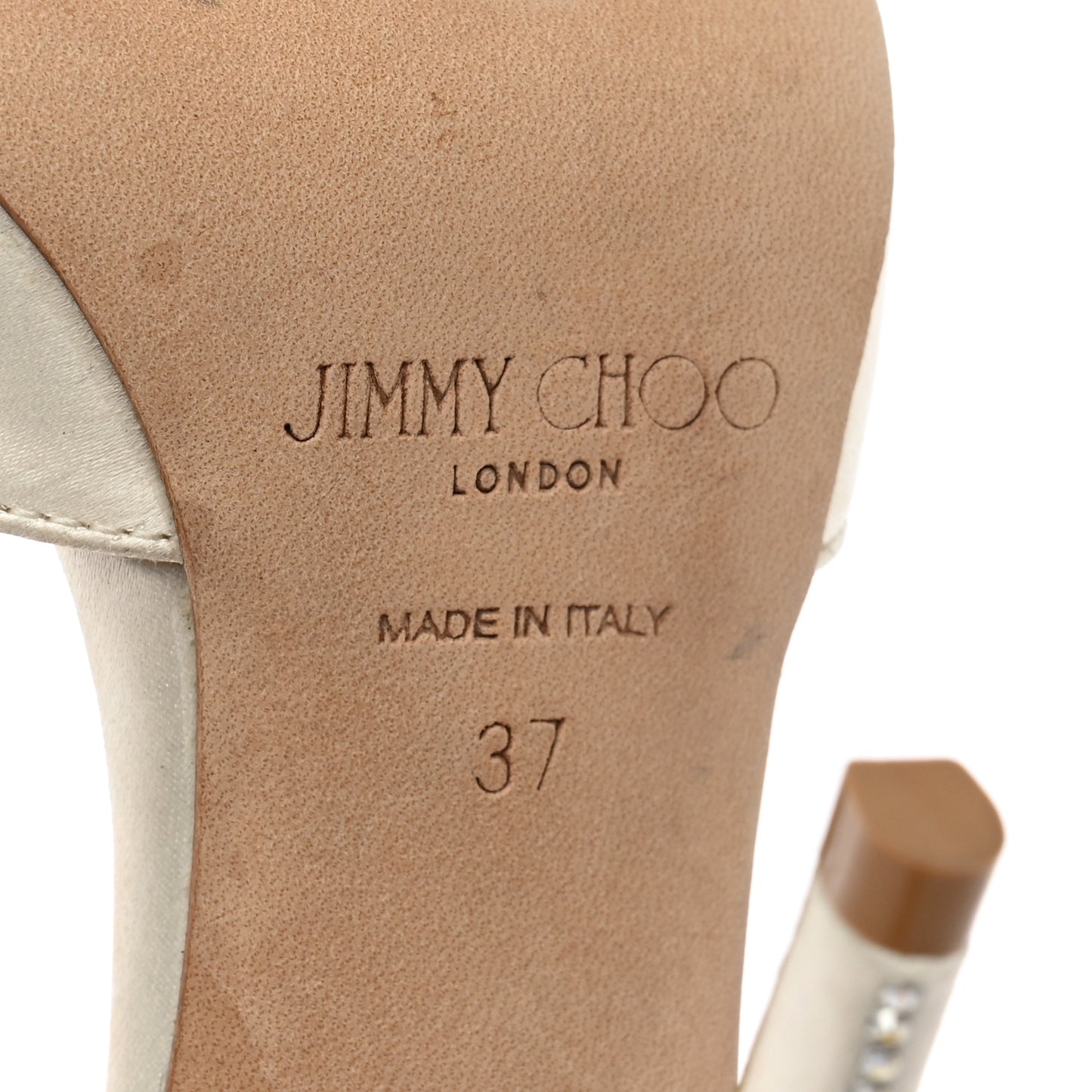 Satin Crystal Saeda 100 Pumps 37 Ivory