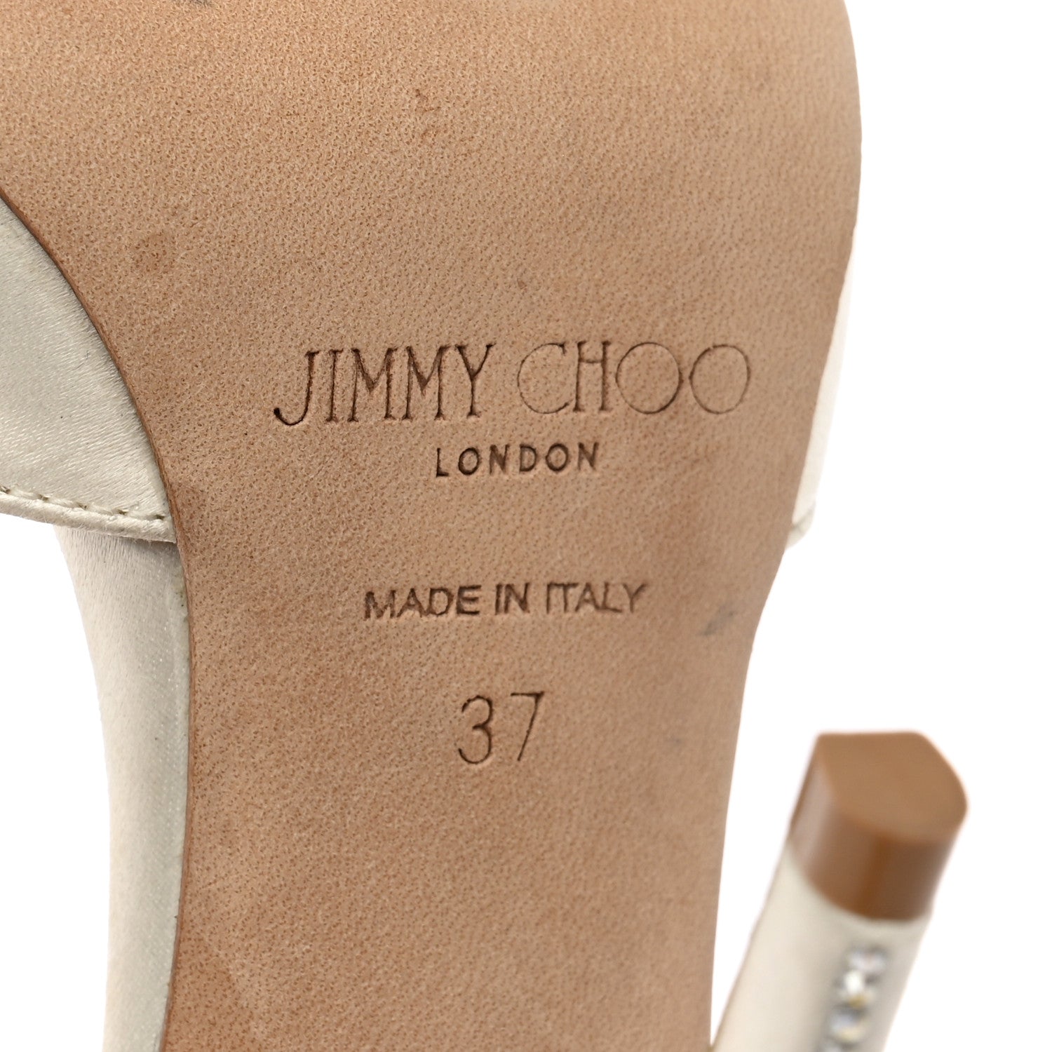 Jimmy Choo Satin Crystal Saeda 100 Pumps 37 Ivory 7 of 18