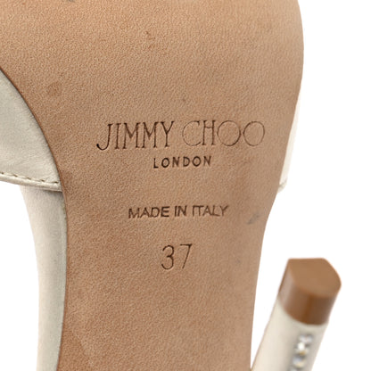 Jimmy Choo Satin Crystal Saeda 100 Pumps 37 Ivory 7 of 18